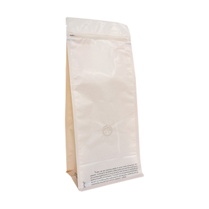 Пищевой пластиковый пакет для кофе на молнии с плоским дном и клапаном