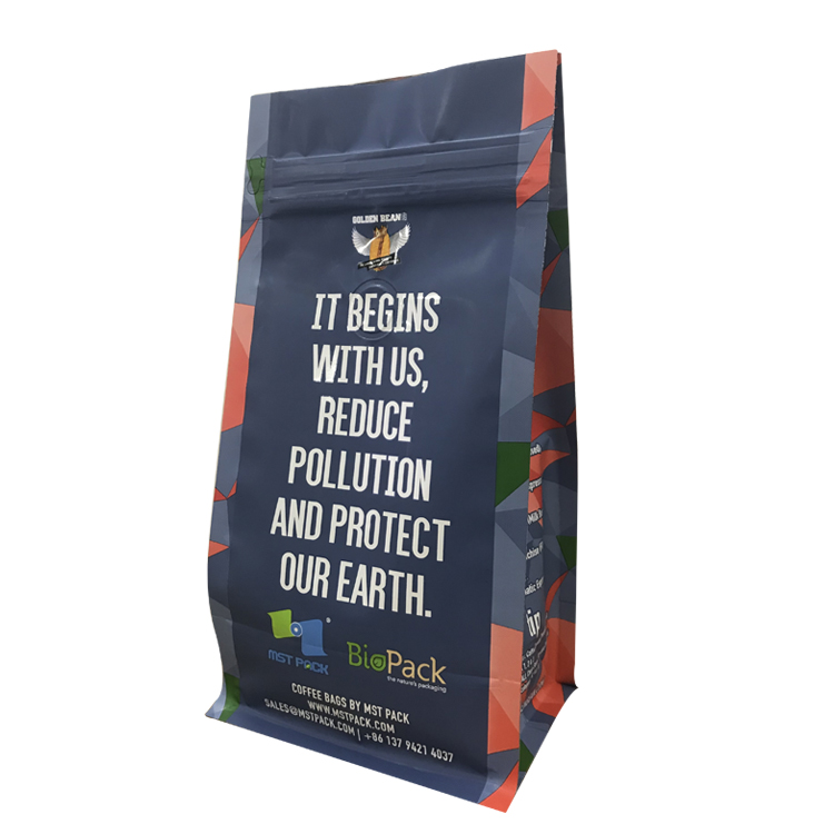 Пользовательская печать Reseal Pvc пластиковая сумка для кофе с плоским дном Коста-Рика