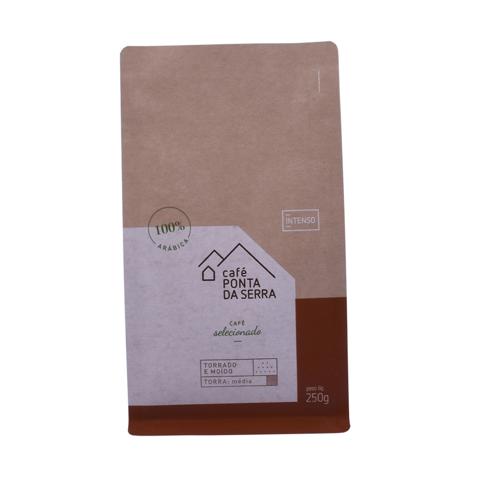 Напечатанные на заказ бумажные пакеты PLA Kraft мешки блока упаковки кофе