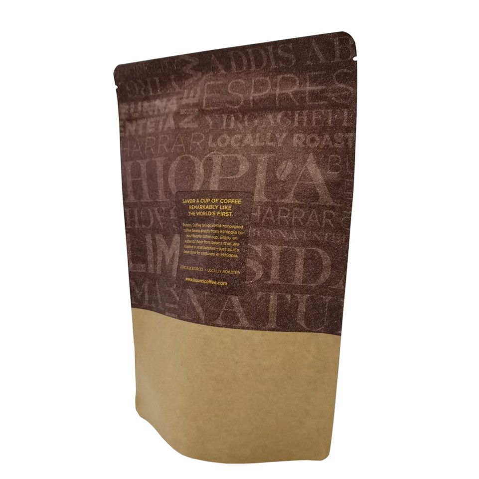 Натуральная крафт-бумага Superfood упаковывая кофе на молнии в ...