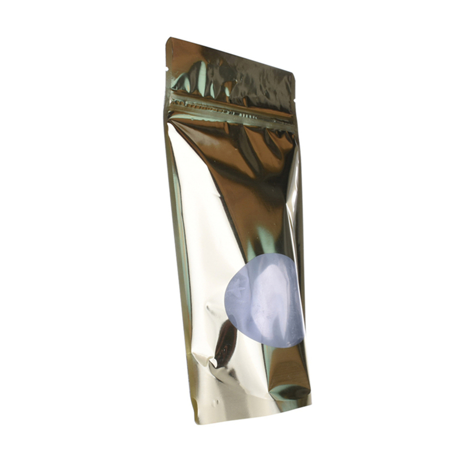 Алюминиевая фольга Metalize Golden Custom Printing Stand Up Мешок для пищевых продуктов гибкая упаковка с видимым окном