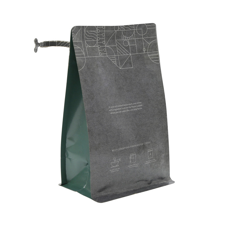 Напечатанный прокатанный бумажный мешок Зиплок Крафт плоского дна уплотнения жары для кофе