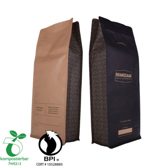 Food Ziplock Block Bottom Coffee Packaging Paper Supplier в Китае